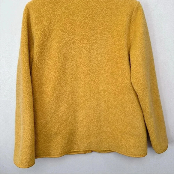 T by Talbots Womens Medium Yellow Snap Button  Teddy Casual Jacket - Picture 14 of 15